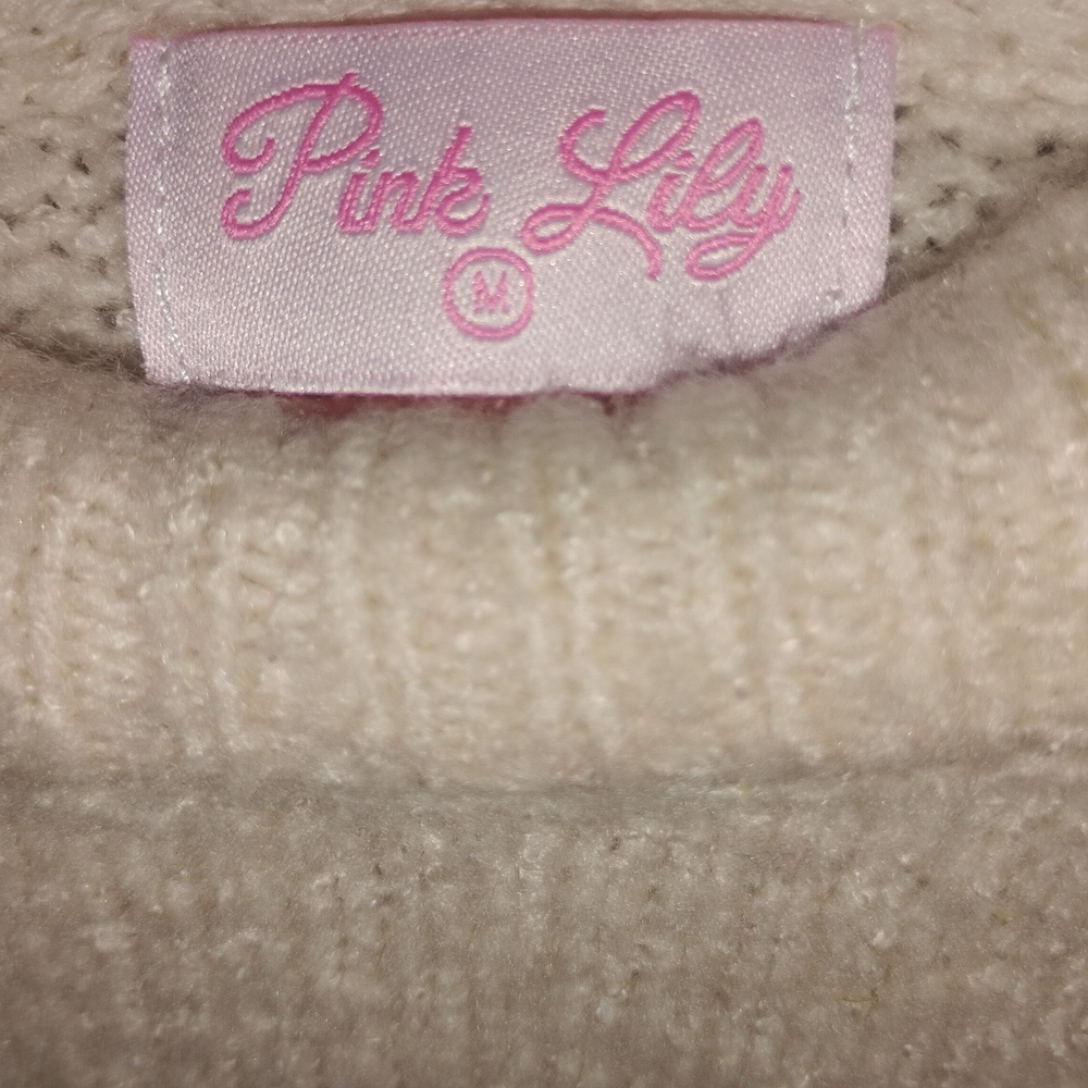 Pink Lily Cream Sweater